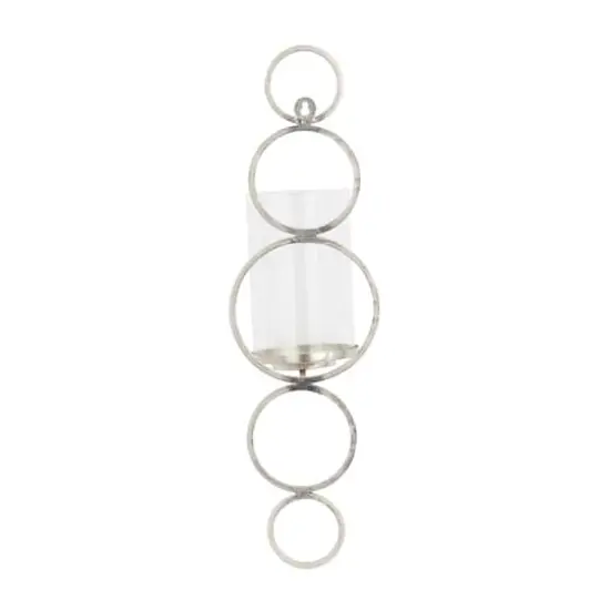 CosmoLiving by Cosmopolitan 25" Silver Modern Wall Sconce {5}