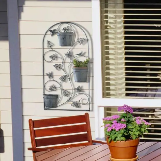 26.5'' Butterfly Trellis with Flower Pots {5}