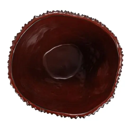 Hello Honey® 6" Brown Reactive Glaze Stoneware Organic Shaped Planter with Raised Dots {5}