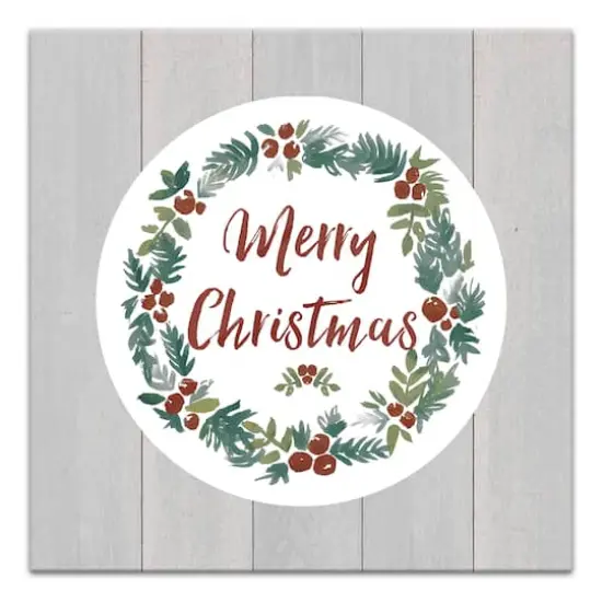 Christmas Wreath Canvas Wall Art {1}