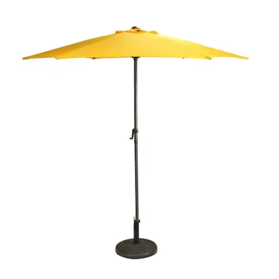 7.5ft. Outdoor Patio Market Umbrella with Hand Crank Yellow {1}