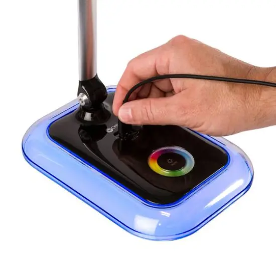 OttLite Wellness Series 17" Glow LED Black Desk Lamp with Color Changing Base {3}