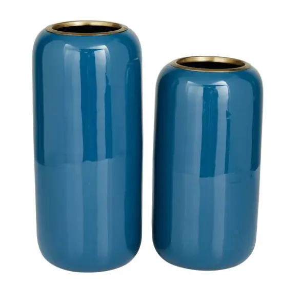 Metal Vase Set Blue {6}