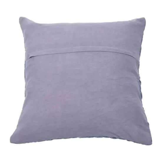 Hello Honey&reg; 20'' Blue Square Quilted Velvet Pillow Cover {5}