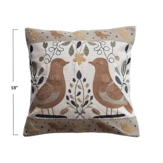 Hello Honey&reg; 18" Embroidered Birds Throw Pillow {5}