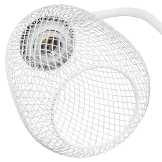 Lalia Home 19" Industrial Mesh Desk Lamp White {7}