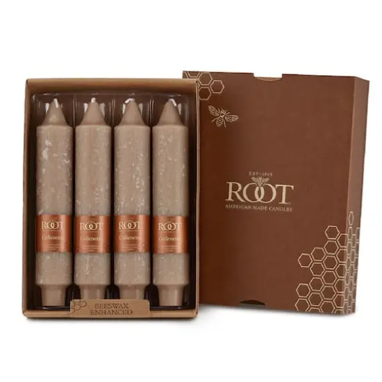 Root Candles 7" Unscented Timberline&trade; Collenette Taper Candles, 4ct. Taupe {1}