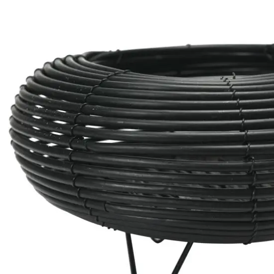 6" Black Plastic Planter with Metal Feet {4}