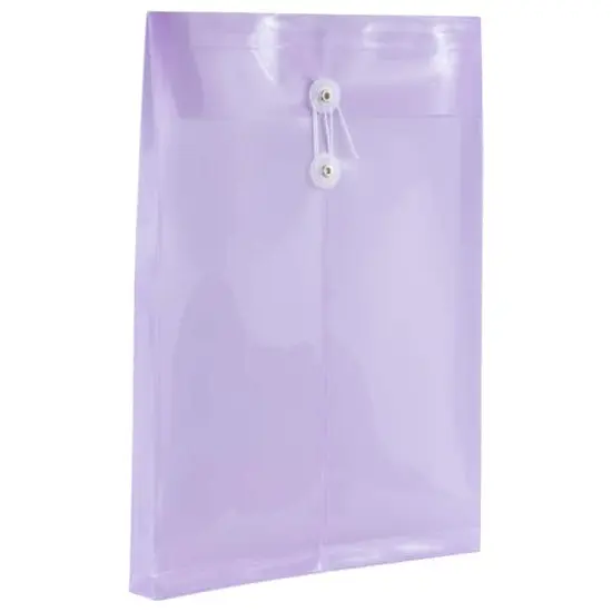 JAM Paper Legal Size Plastic Envelopes with Button & String Tie Closure, 12ct. Lilac Purple {5}