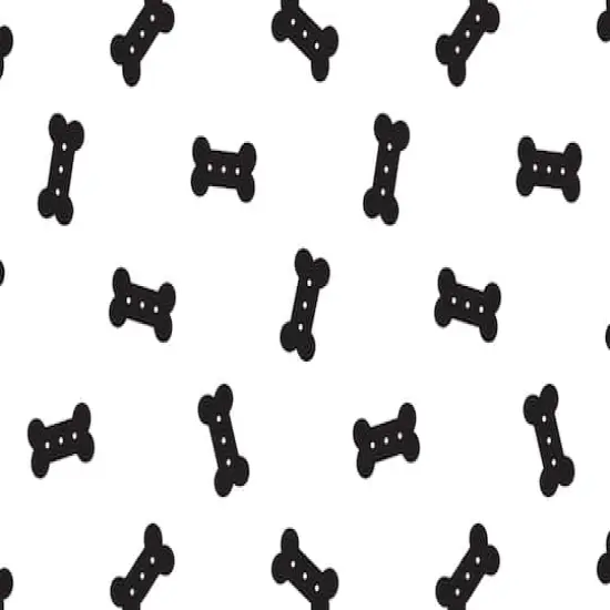 FloorPops Bones Black & White Washable Felt Floor Mat, 18" x 30" {1}