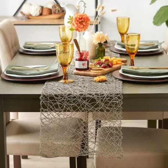 DII&reg; 72" Woven Paper Table Runner Gray {4}