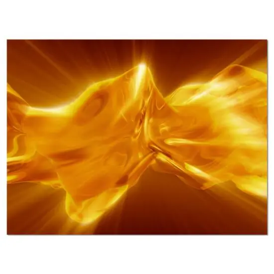 Designart - Plasmas and Liquid With Fiery Shine - Abstract Canvas Wall Art Print {1}