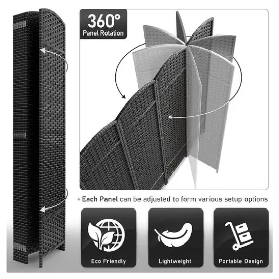 Sorbus Folding Divider Panel Gray White {4}