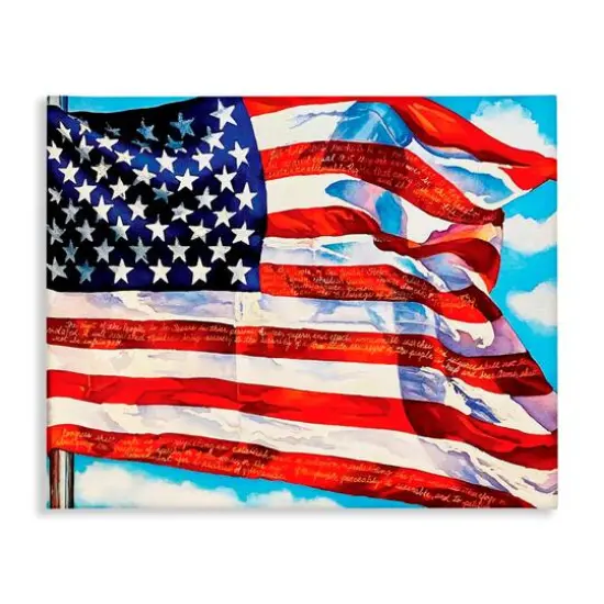 Stupell Industries Windblown American Flag Canvas Wall Art {1}