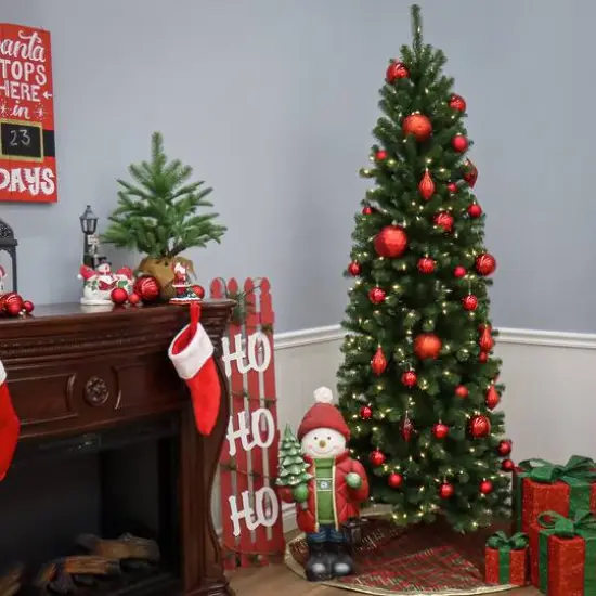 6.5ft. Unlit North Valley™ Spruce Pencil Slim Artificial Christmas Tree {5}