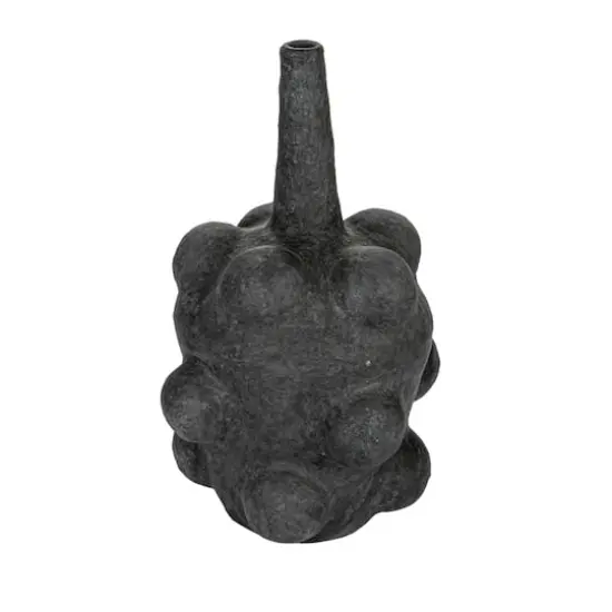 Hello Honey&reg; 21" Black Handmade Paper mache Bubble Vase with Distressed Finish {1}