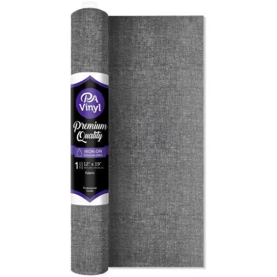 PA Vinyl Gray Fabric Print Iron On Vinyl {1}