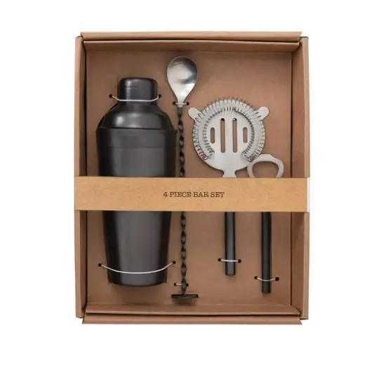 Hello Honey&reg; Pewter Finish Stainless Steel Bar Tools Set {1}