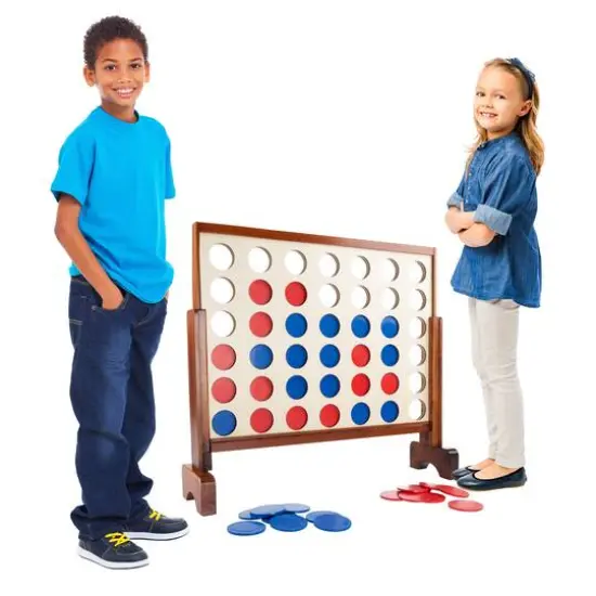 Toy Time 4-In-A-Row Giant Classic Wooden Game Set {1}