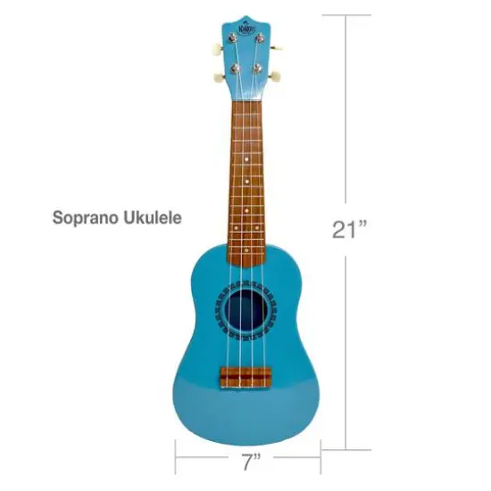 Salus KaKo'o 21" Pacific Blue Professional Wooden Ukulele Set {3}