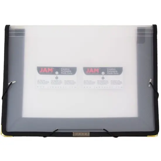 JAM Paper Clear 13" x 9.75" Expandable Elastic Closure Plastic Portfolio {1}