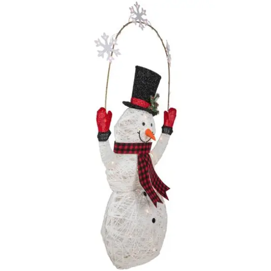5ft. LED Snowman Holding Snowflakes Outdoor Christmas Decoration {5}