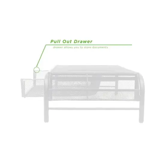 Mind Reader Metal Mesh Monitor Stand & Desk Organizer White {9}