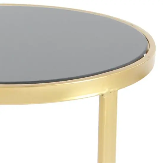 Contemporary Metal Accent Table Set Gold {8}