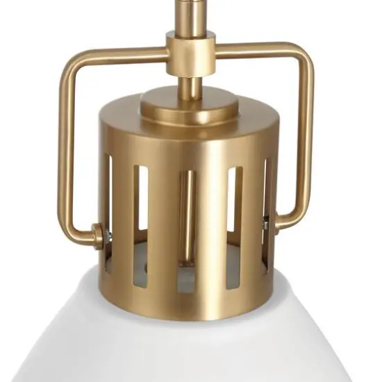 Hello Honey&reg; Kent Industrial Oversized Caged Metal Ceiling Light White/Gold {10}