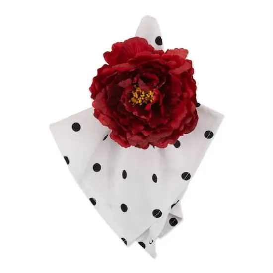 DII&reg; Peony Napkin Rings, 4ct. Deep Red {4}