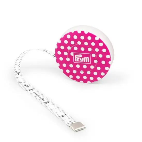 Prym&reg; Love Pink with White Polka Dots 60" Spring Tape Measure {5}