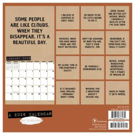 2026 Anti-Affirmations & Sarcasm Mini Calendar {6}