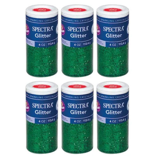 Spectra Glitter 4oz. Green, 6ct. {1}