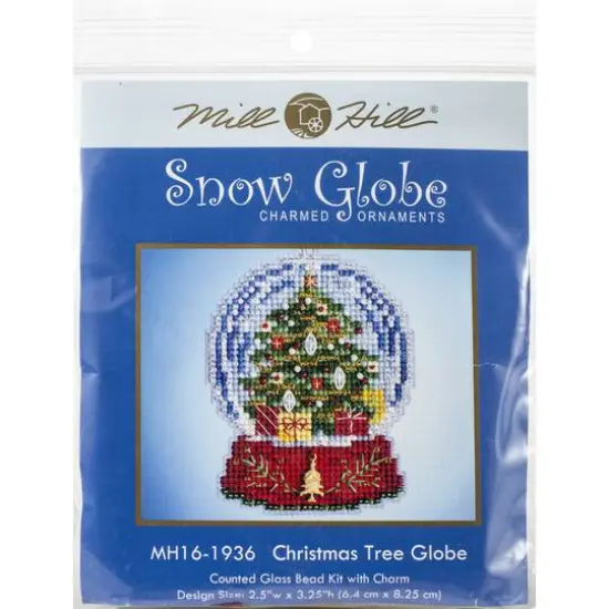 Mill Hill® Christmas Tree Snow Globe Ornament Beaded Counted Cross Stitch Kit {3}