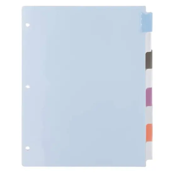JAM Paper 8.5" x 11" 8-Tab Plastic Index Tab Dividers, 6 Pack {3}