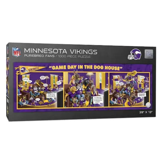 NFL Game Day in the Dog House 1,000 Piece Puzzle Minnesota Vikings {1}