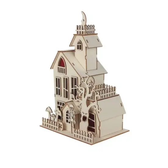 11.75" DIY House with Tree LED Wood D&eacute;cor by Make Market&reg; {3}