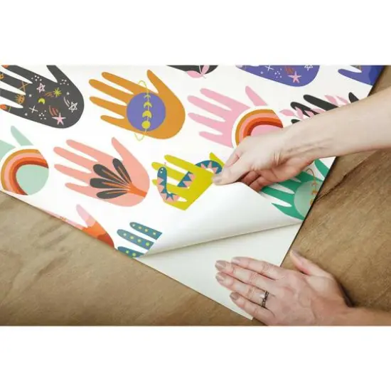 RoomMates Hamsa Peel & Stick Wallpaper White/Purple {9}