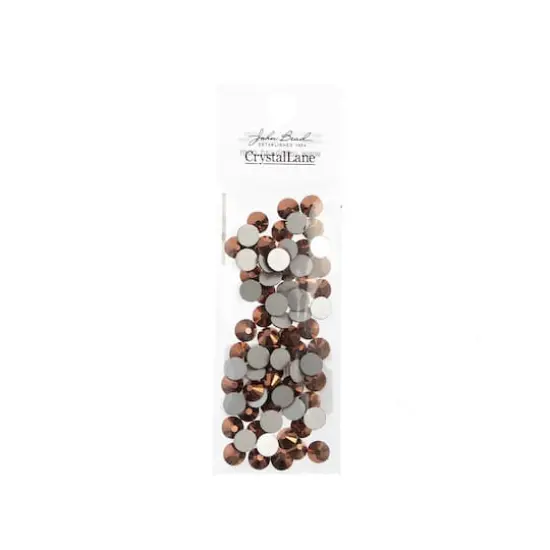 John Bead Crystal Lane SS30 Metallic Glass Round Flatback Rhinestones, 72ct. Rose Gold {4}