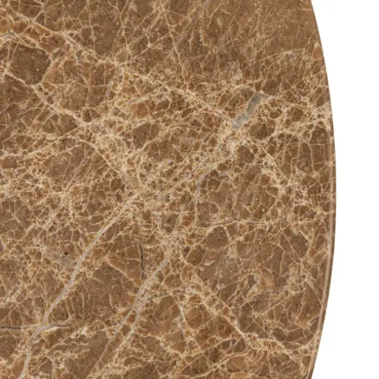 Hello Honey&reg; 2ft. Tan Marble Top Modern Round Metal Accent Table {8}