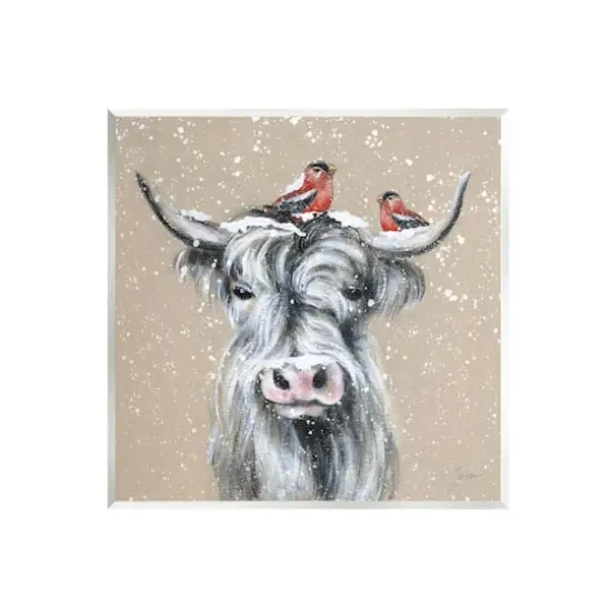 Stupell Industries Snowy Cattle & Birds Farmhouse Wall Art {1}
