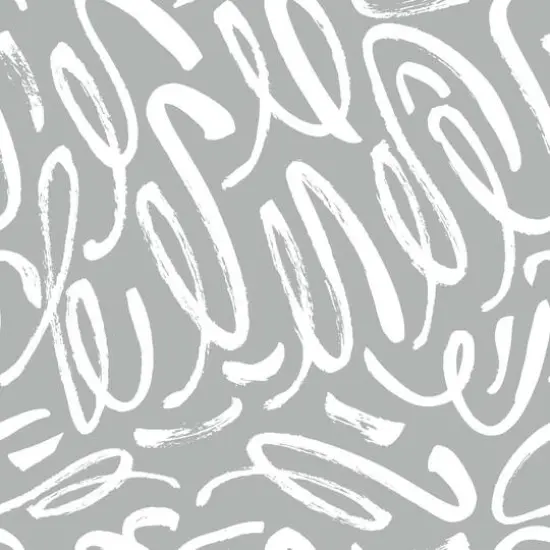 RoomMates Curly Strokes Peel & Stick Wallpaper Gray, White {1}