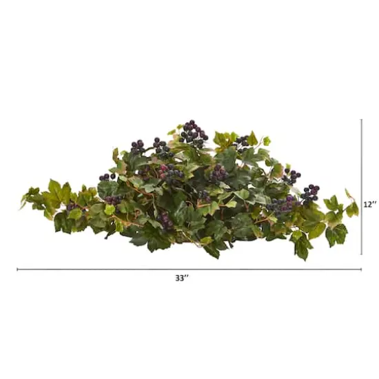 33" Purple & Green Grape Leaf Artificial Ledge Plant {3}