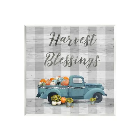Stupell Industries Harvest Blessings Fall Pumpkin Truck Wall Plaque Art {1}