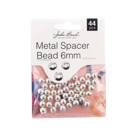 John Bead Must Have Findings 6mm Metal Spacer Beads Silver {2}