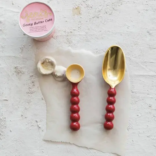Hello Honey&reg; Red & Gold Enameled Aluminum Ice Cream Scoop {3}