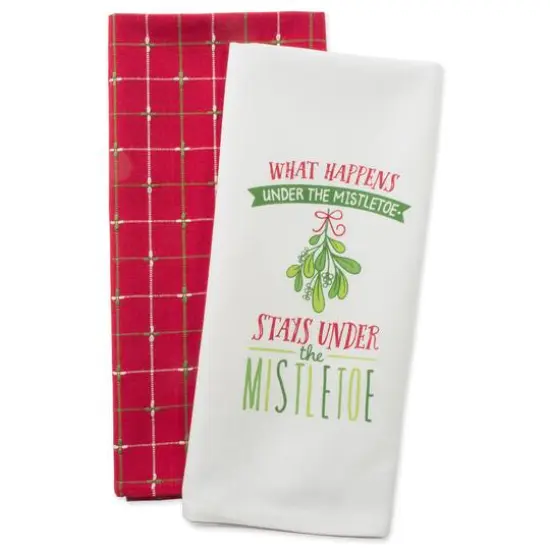 DII&reg; Under The Mistletoe Holiday Dishtowel Set {6}