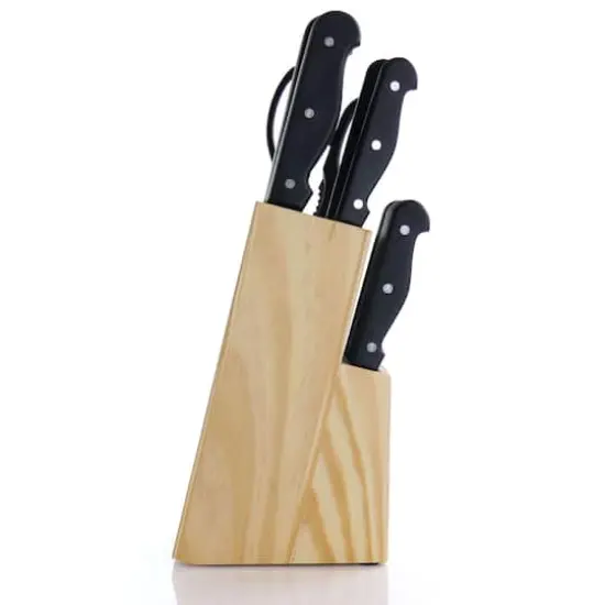 Gibson Home&reg; Westover 13-Piece Black Stainless Steel Cutlery Set with Wood Storage Block {8}