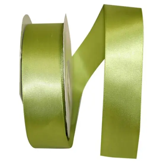 JAM Paper 1.5" x 50yd. Single Face Satin Ribbon Green Grass {1}