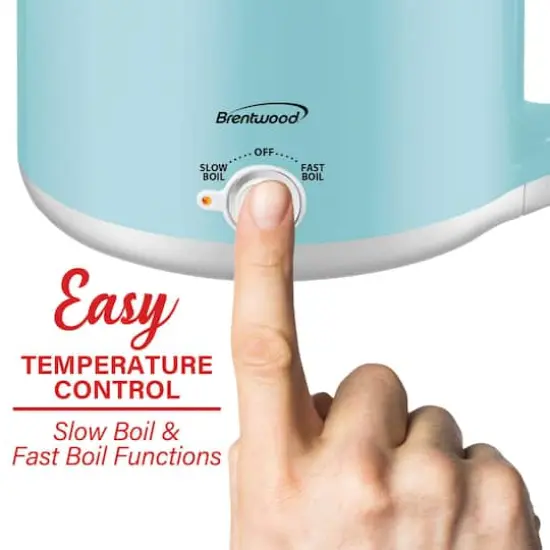 Brentwood Blue 1.6qt. 600 Watt Stainless Steel Electric Hot Pot Cooker & Food Steamer {4}